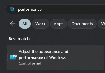 An image of the application where you adjust the appearance of Windows.