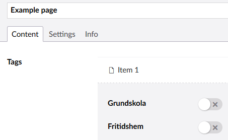 A picture of the translated checkbox properties